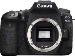 Canon Appareil Photo Reflex EOS 90D boitier Nu (32,5 MP, écran LCD Tactile orientable, capteur APS-C, 4K, WiFi, Bluetooth), Noir