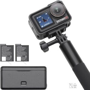 DJI Bundle Aventure Osmo Action 5 Pro, Caméra d’Action 4K avec Capteur 1/1,3", 12 h d’Autonomie Étendue avec 3 Batt., Stabilisation, Double Écran Tactile OLED, Mini Caméra...