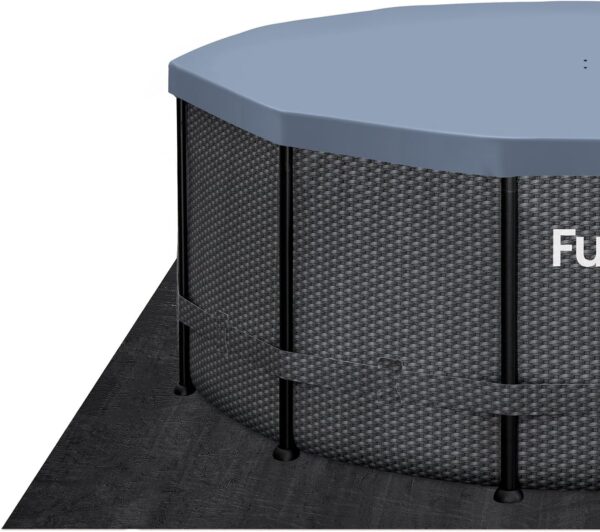 FUNSICLE, Piscine Tubulaire, Hors Sol, Ronde Ø 3,66M X H1,22M, Modèle Oasis Pool, Livrée avec Épurateur, Échelle, Kit d'entretien, Bâche et Tapis, Coloris Noir Tressé – Image 4