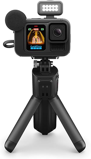 GoPro HERO13 Black Creator Edition – Volta (poignée de Batterie, trépied, télécommande), Module multimédia + d'éclairage, Batterie Enduro, Support de Verrouillage magnétique et...