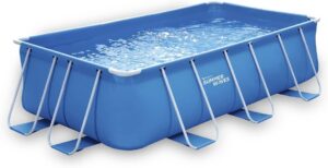 Habitat et Jardin - Piscine Tubulaire Rectangulaire Ludo 2 (L) 4,00 x (l) 2,00 x (H) 1,22 m - Filtration à Cartouche 2,3 m3/h - Piscine de Jardin avec Echelle de Sécurité