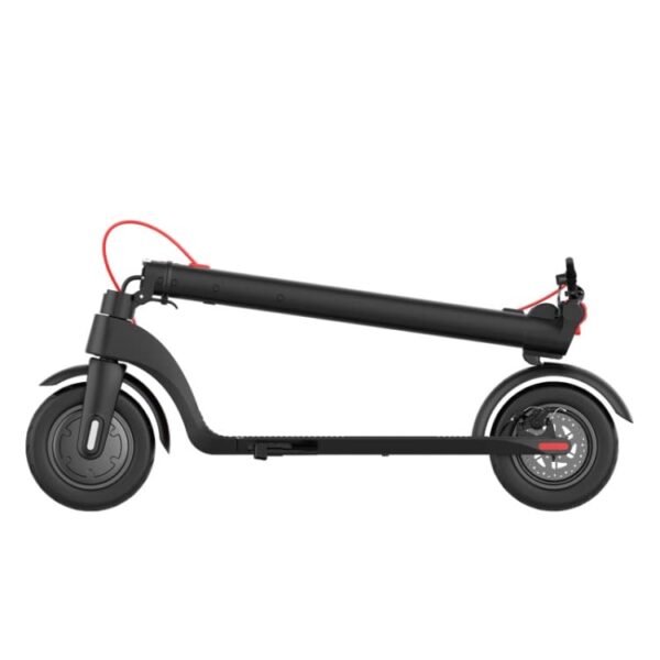 High-Tech Place Scooter Tout-Terrain Pliable étanche extérieur X7 avec pneus à Vide de 10 Pouces et écran LCD et lumières LED et Batterie au Lithium 6,4AH, Charge: 20-100 kg (Noir) – Image 6