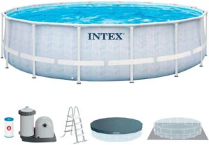 Intex - 26746NP - Kit Piscine Tubulaire Ronde Chevron (Ø) 4,88x (h) 1,22m