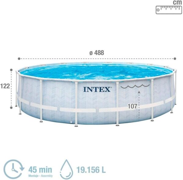 Intex - 26746NP - Kit Piscine Tubulaire Ronde Chevron (Ø) 4,88x (h) 1,22m – Image 5