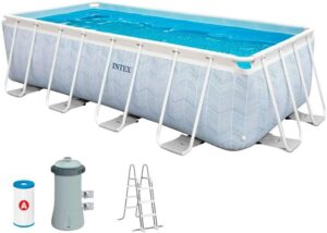 Intex - 26780NP - Kit Piscine Tubulaire rectangulaire Chevron (L) 4,00 x (l) 2,00 x (h) 1,00m