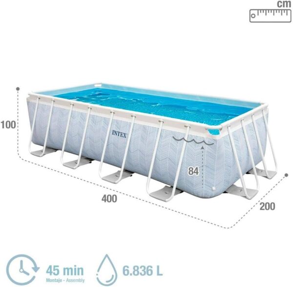 Intex - 26780NP - Kit Piscine Tubulaire rectangulaire Chevron (L) 4,00 x (l) 2,00 x (h) 1,00m – Image 4
