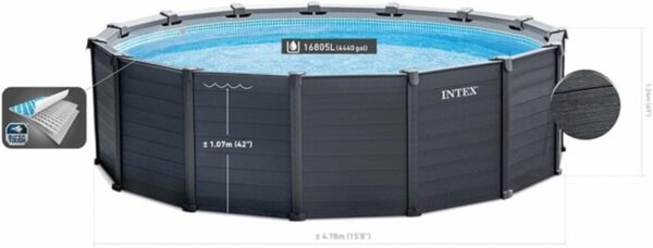 Intex kit Piscine Graphite (ø) 4,78 x (h) 1,24m – Image 4
