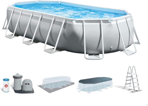 Intex kit Piscine Prism Frame Ovale Tubulaire (l) 5,03 x (l) 2,74 x (h) 1,22m – Image 2