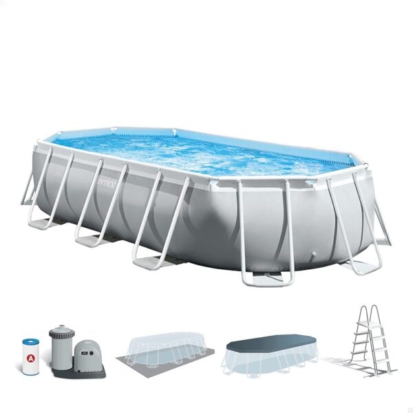 Intex kit Piscine Prism Frame Ovale Tubulaire (l) 5,03 x (l) 2,74 x (h) 1,22m