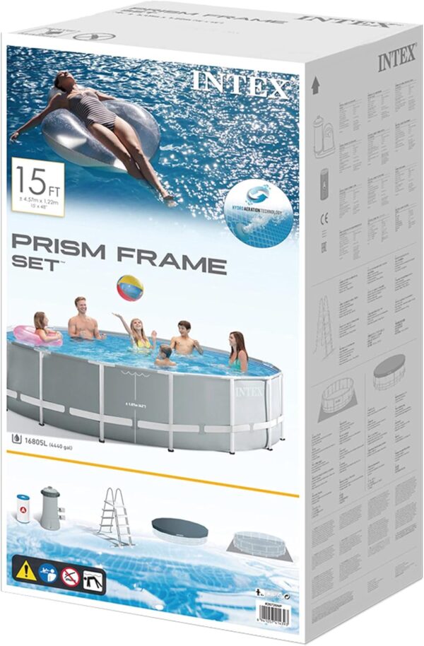 Intex kit Piscine Prism Frame Ronde Tubulaire (ø) 4,57 x (h) 1,22m – Image 7