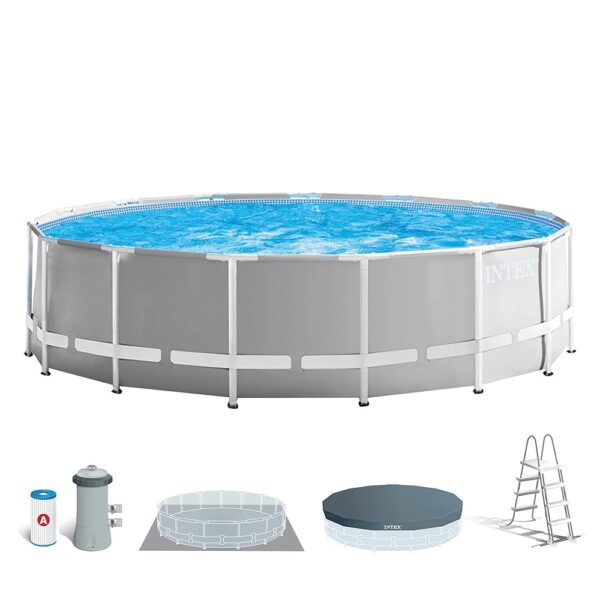 Intex kit Piscine Prism Frame Ronde Tubulaire (ø) 4,57 x (h) 1,22m