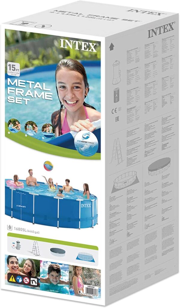 Intex kit piscinette Metal Frame Ronde Tubulaire (ø) 4,57 x (h) 1,22m – Image 7