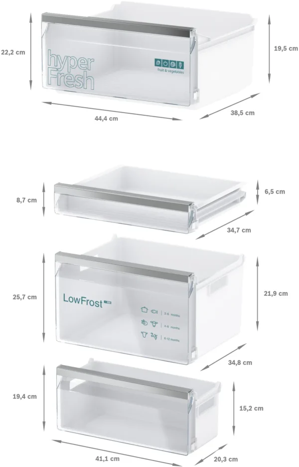 iQ300 Réfrigérateur combiné intégrable 177.2 x 54.1 cm Charnières à glissières – Image 8