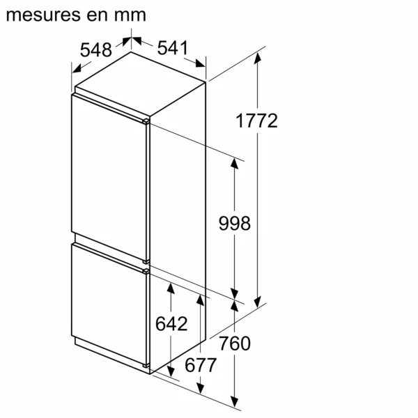 iQ300 Réfrigérateur combiné intégrable 177.2 x 54.1 cm Charnières à glissières – Image 9