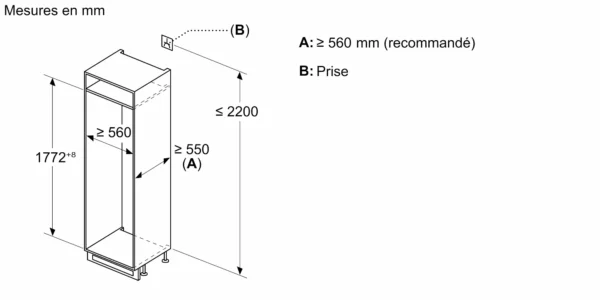 iQ300 Réfrigérateur combiné intégrable 177.2 x 54.1 cm Charnières à glissières – Image 10