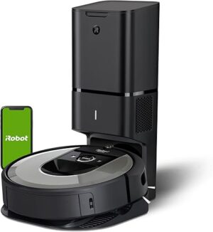 iRobot Roomba i7+ (i7556) Robot Vacuum Cleaner, Automatic Suction Station, Intelligent Room Recording, Schedule Cleaning, 2 Multi Bottom Brushes, WLAN Vacuum Cleaner, Robot, App...