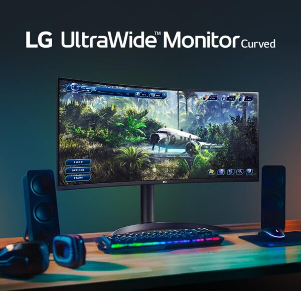 LG UltraWide 34WP65CP-B Ecran PC ultra large 34" - dalle VA résolution UWQHD (3440x1440), 5ms GtG / 1ms MBR 160Hz, HDR 10, sRGB 99%, AMD FreeSync Premium, haut-parleurs intégrés – Image 3