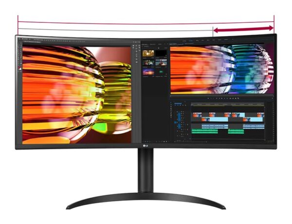 LG UltraWide 34WP65CP-B Ecran PC ultra large 34" - dalle VA résolution UWQHD (3440x1440), 5ms GtG / 1ms MBR 160Hz, HDR 10, sRGB 99%, AMD FreeSync Premium, haut-parleurs intégrés – Image 4