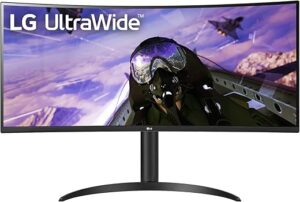 LG UltraWide 34WP65CP-B Ecran PC ultra large 34" - dalle VA résolution UWQHD (3440x1440), 5ms GtG / 1ms MBR 160Hz, HDR 10, sRGB 99%, AMD FreeSync Premium, haut-parleurs intégrés