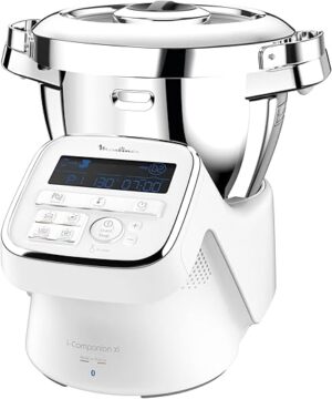 Moulinex Robot cuiseur connecté, 14 modes, Mode manuel, 4,5L, Recettes illimitées, Fabriqué en France, Silencieux, 5 accessoires et un découpe légumes, I-Companion XL, Blanc...