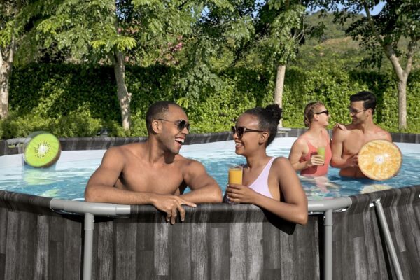 Piscine BESTWAY Hors Sol Ovale Power Steel™ décor Bois, 610 x 366 x 122 cm, Filtre à Cartouche – Image 6