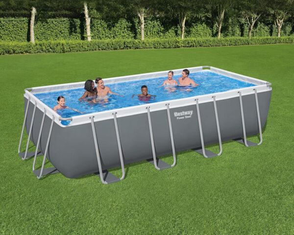 Piscine Hors Sol Rectangle BESTWAY Power Steel™ 549 x 274 x 132 cm avec Filtre à Sable, échelle, bâche – Image 3