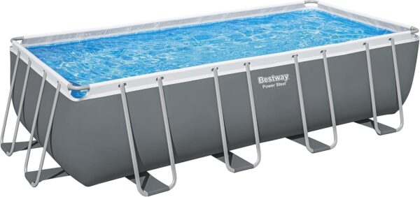 Piscine Hors Sol Rectangle BESTWAY Power Steel™ 549 x 274 x 132 cm avec Filtre à Sable, échelle, bâche – Image 4