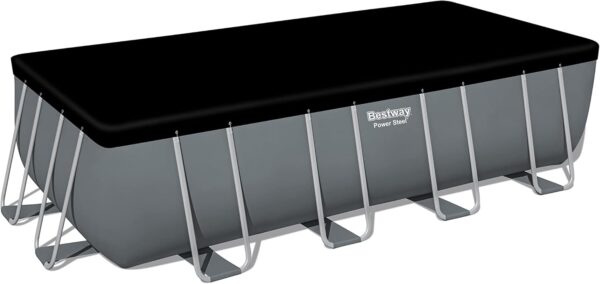 Piscine Hors Sol Rectangle BESTWAY Power Steel™ 549 x 274 x 132 cm avec Filtre à Sable, échelle, bâche – Image 8