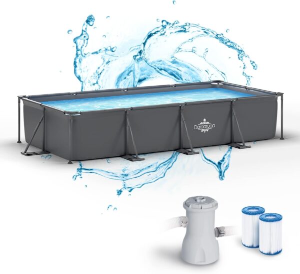 Piscine Tubolaire Hors Sol 450 x 220 x 84 cm + Pompe Filtre économie d'énergie + 2 Cartouches Filtres, Modèle GALAPAGOS, Brand et Assistance Italienne, Matériaux Premiers, Liner... – Image 2