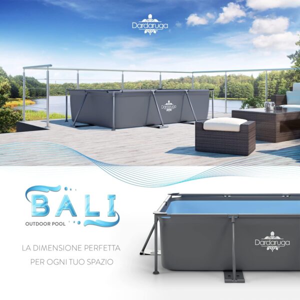 Piscine Tubolaire Hors Sol 450 x 220 x 84 cm + Pompe Filtre économie d'énergie + 2 Cartouches Filtres, Modèle GALAPAGOS, Brand et Assistance Italienne, Matériaux Premiers, Liner... – Image 9