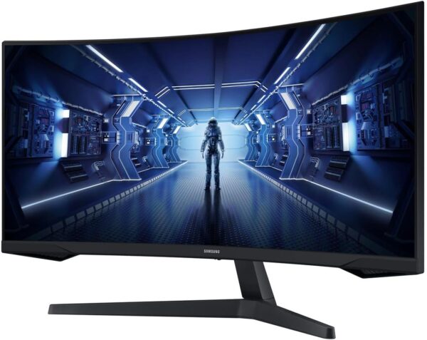 Samsung Ecran PC Odyssey G55T 34'' 165Hz, 1ms, Dalle VA 1000R, UWQHD 3440x1440, 2500:, 250cd/m2, AMD FreeSync Premium, Pied Ajustable,HDMI, DisplayPort