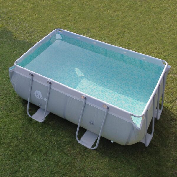 yourGEAR Piscine familiale XL Grise 3x2x1m avec Skimmer/écumoire - Bassin à Cadre en Acier Piscine de Jardin Pataugeoire – Image 2
